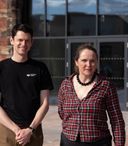 HoloEdge CEO Dafydd Hall Williams and Dee Harvey at the CoSTAR Ideate Showcase, demonstrating their 5G real-time collaboration tools
