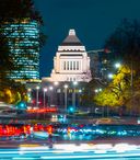 japan national diet building in japan at night