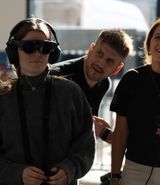 The Xtra Reality team demonstrating their mixed-reality spatial technology experience at the CoSTAR Ideate Showcase