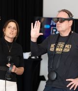 The Xtra Reality team using Vicon motion capture equipment at the CoSTAR Live Lab during their CoSTAR Ideate residency