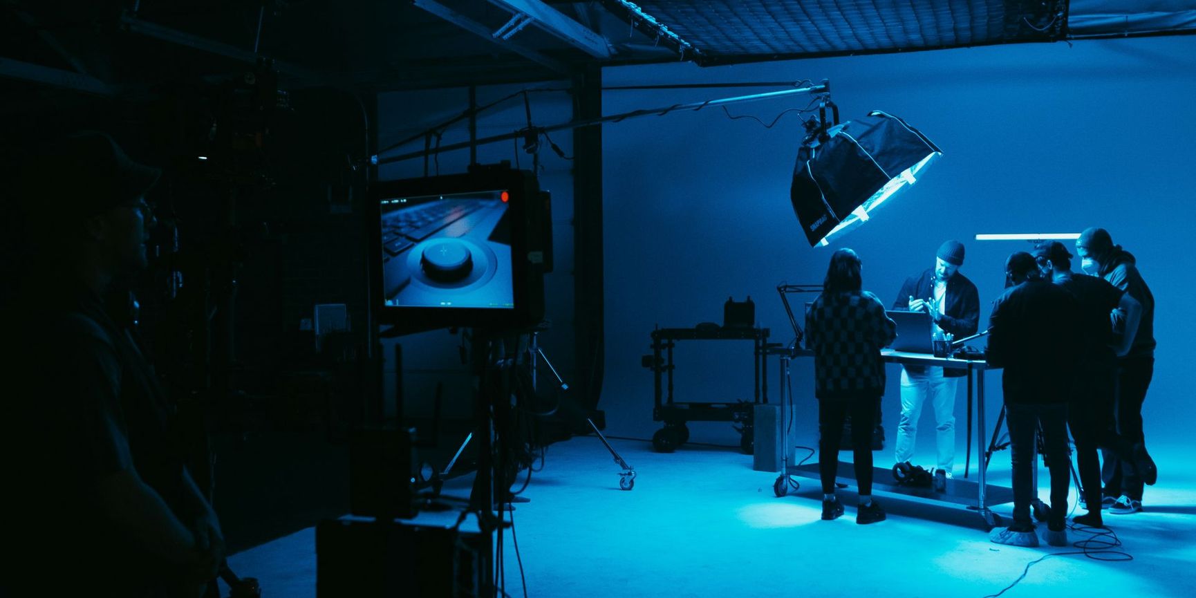 film production set with blue atmospheric light, representing the Creative Technologies International Scan