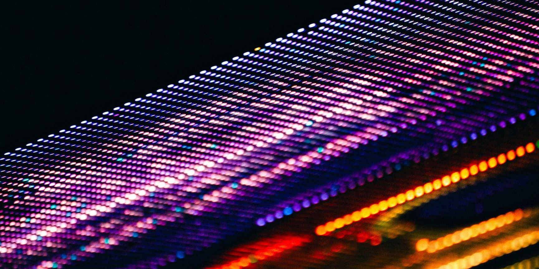 Abstract image of colourful led lights with motion blur