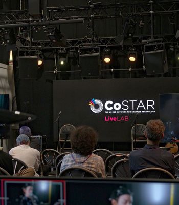 Workshop attendees watching Live Lab's RISE MoCAP video