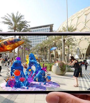 An immersive digital experience created by Magnopus, CoSTAR National Lab's new partner, as seen at Expo 2020 Dubai