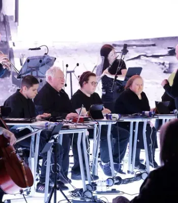 Performers and audience at the RENDR Festival inclusive creativity event held at Studio Ulster as part of CoSTAR Screen Lab, February 2026