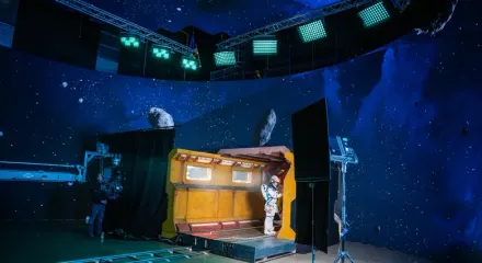 spaceman on a Virtually Reality set