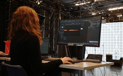 Rehearsal for a Megaverse virtual townhouse production at Futures Studio, CoSTAR National Lab, demonstrating the kind of immersive AI-driven creative work supported by the CoSTAR Emerge-AI programme