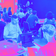 blue pink tint of people at a workshop