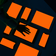 hand on many different sized screens dark background orange screens 