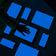hand on many different sized screens dark background dark blue screens 