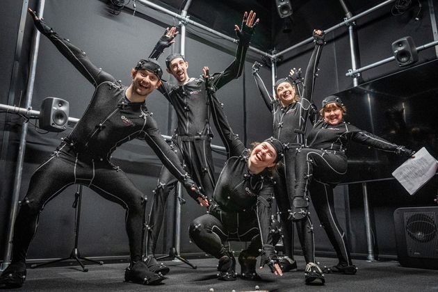 The Viridian FX team in their motion capture suits
