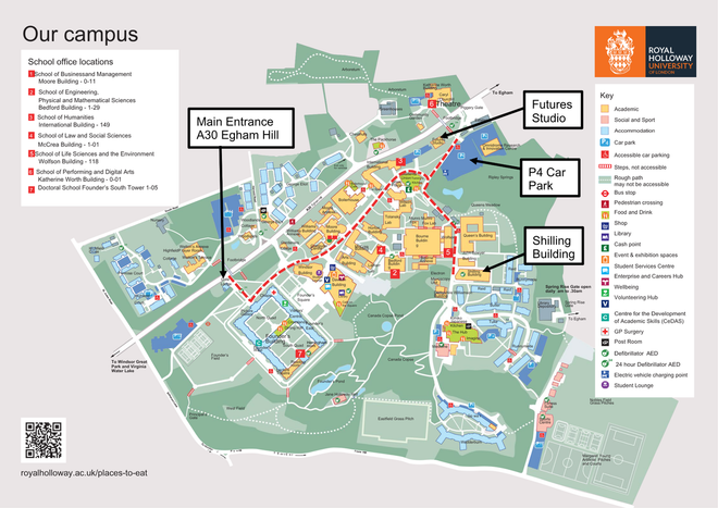 Map of Royal Holloway campus 