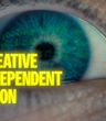 An open blue eye with 'Creative independent union' writen over the image.
