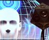 Studio Ulster interior Spatialiser microphone with image of person on VP screen in background 